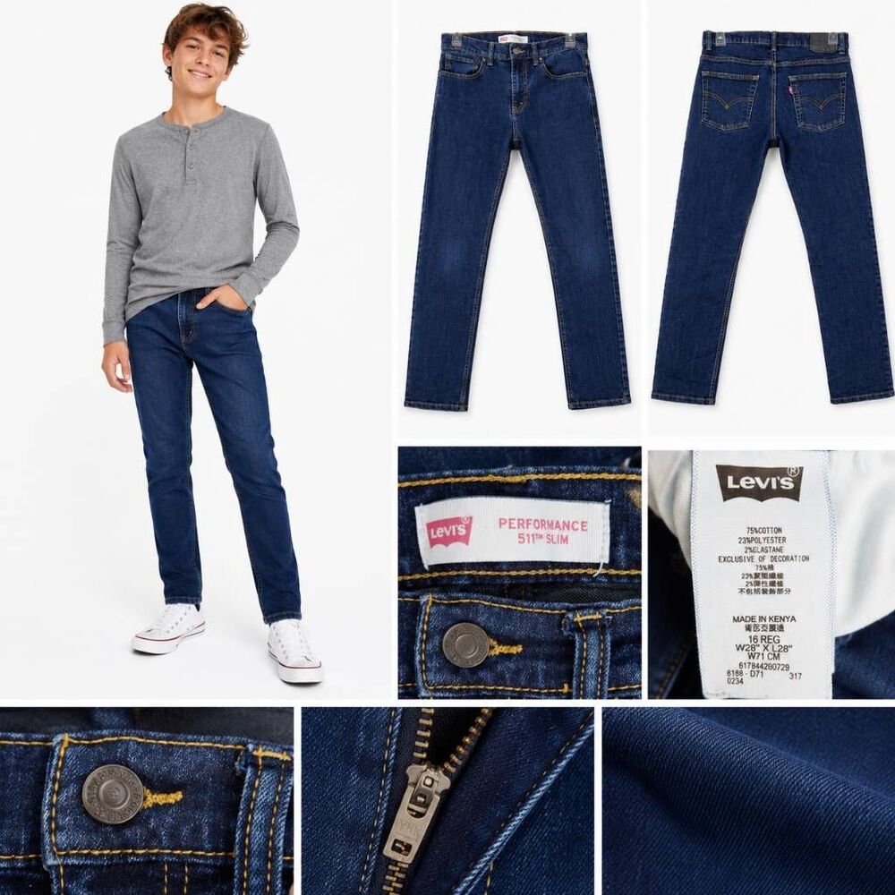 Levis 511 Performance Slim Jeans W28 L28 Dark Wash